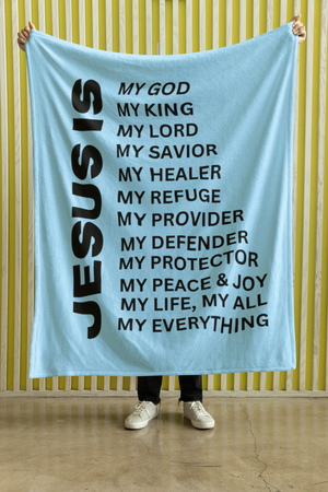 Jesus Is Cozy Plush Fleece Blanket - Black