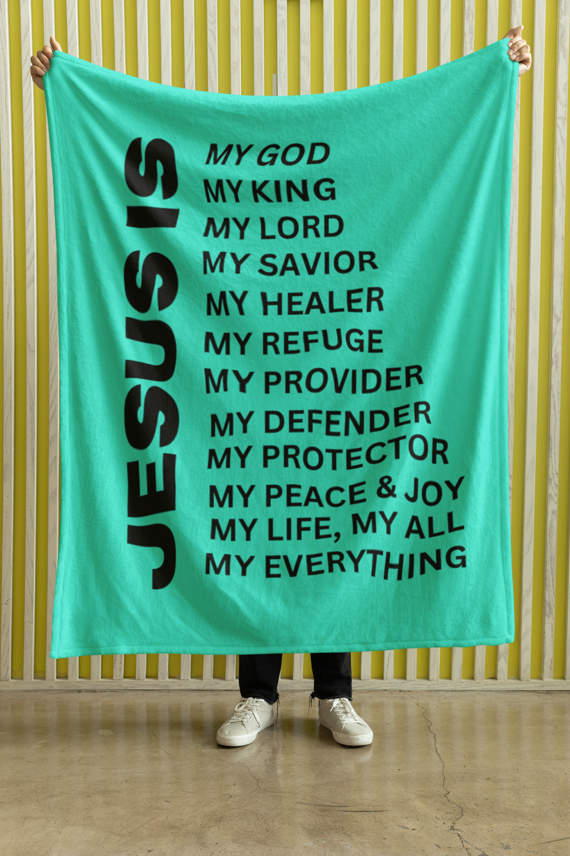 Jesus Is Cozy Plush Fleece Blanket - Black