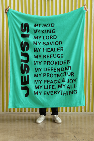 Jesus Is Cozy Plush Fleece Blanket - Black