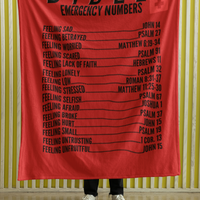 Emergency Bible Numbers Cozy Plush Fleece Blanket - Black
