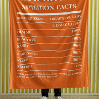 Nutrition Facts Daughter Cozy Plush Fleece Blanket - White