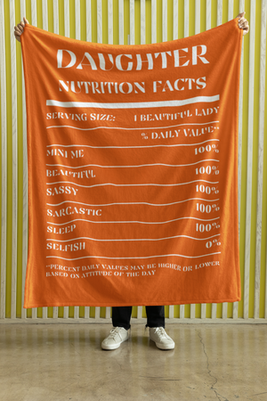 Nutrition Facts Daughter Cozy Plush Fleece Blanket - White