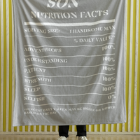 Nutrition Facts Son Cozy Plush Fleece Blanket - White