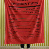 Nutrition Facts Daughter Cozy Plush Fleece Blanket - Black