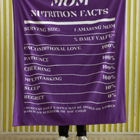 Nutrition Facts Mom Cozy Plush Fleece Blanket - White