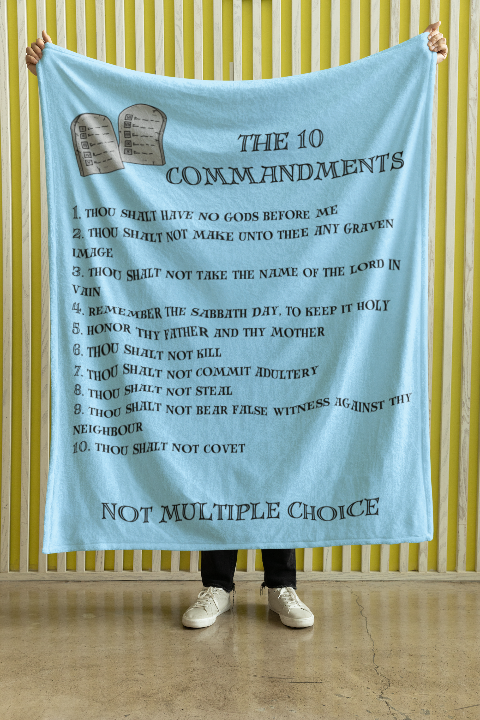 The 10 Commandments Cozy Plush Fleece Blanket - Black