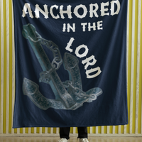 Anchored In The Lord Cozy Plush Fleece Blanket - White