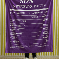 Nutrition Facts Son Cozy Plush Fleece Blanket - White