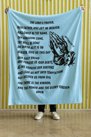 Lord's Prayer Cozy Plush Fleece Blanket - Black