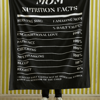 Nutrition Facts Mom Cozy Plush Fleece Blanket - White