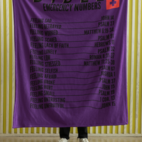 Emergency Bible Numbers Cozy Plush Fleece Blanket - Black