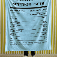 Nutrition Facts Daughter Cozy Plush Fleece Blanket - Black