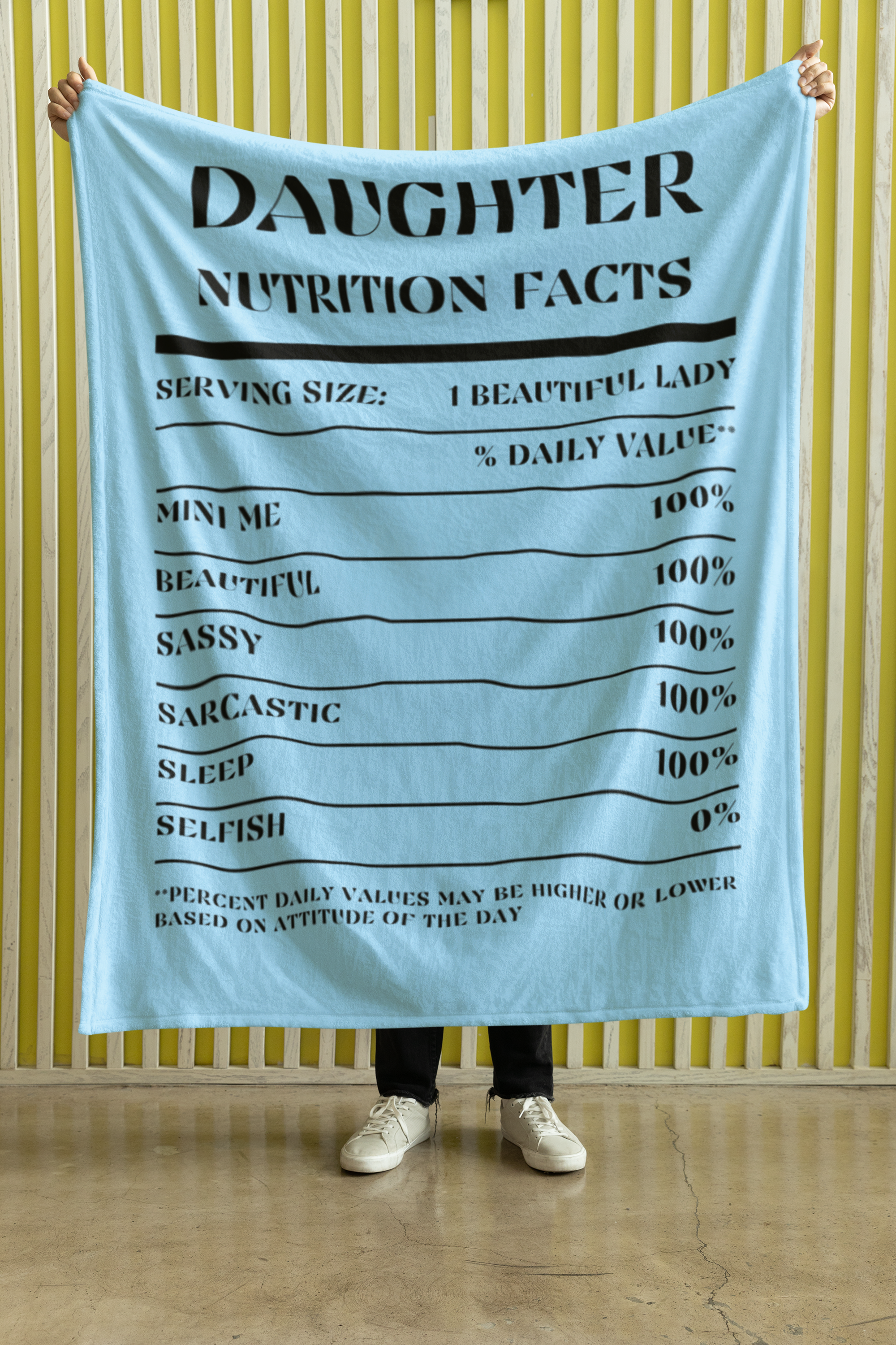 Nutrition Facts Daughter Cozy Plush Fleece Blanket - Black