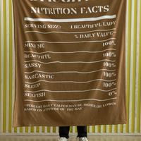 Nutrition Facts Daughter Cozy Plush Fleece Blanket - White