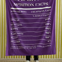 Nutrition Facts Daughter Cozy Plush Fleece Blanket - White
