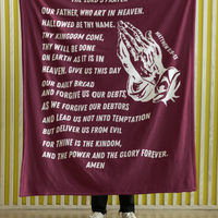 Lord's Prayer Cozy Plush Fleece Blanket - White