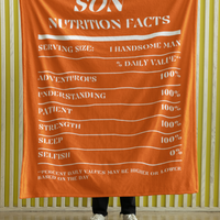 Nutrition Facts Son Cozy Plush Fleece Blanket - White