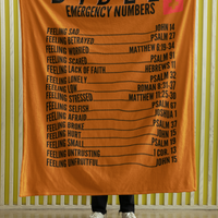 Emergency Bible Numbers Cozy Plush Fleece Blanket - Black
