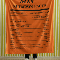 Nutrition Facts Son Cozy Plush Fleece Blanket - Black