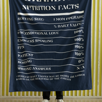 Nutrition Facts Grandma Cozy Plush Fleece Blanket - White