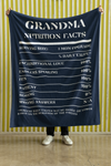 Nutrition Facts Grandma Cozy Plush Fleece Blanket - White