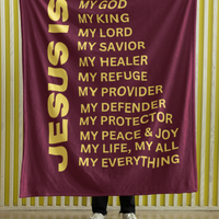 Jesus Is Cozy Plush Fleece Blanket - Gold