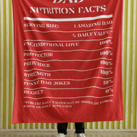 Nutrition Facts Dad Cozy Plush Fleece Blanket - White