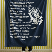 Lord's Prayer Cozy Plush Fleece Blanket - White