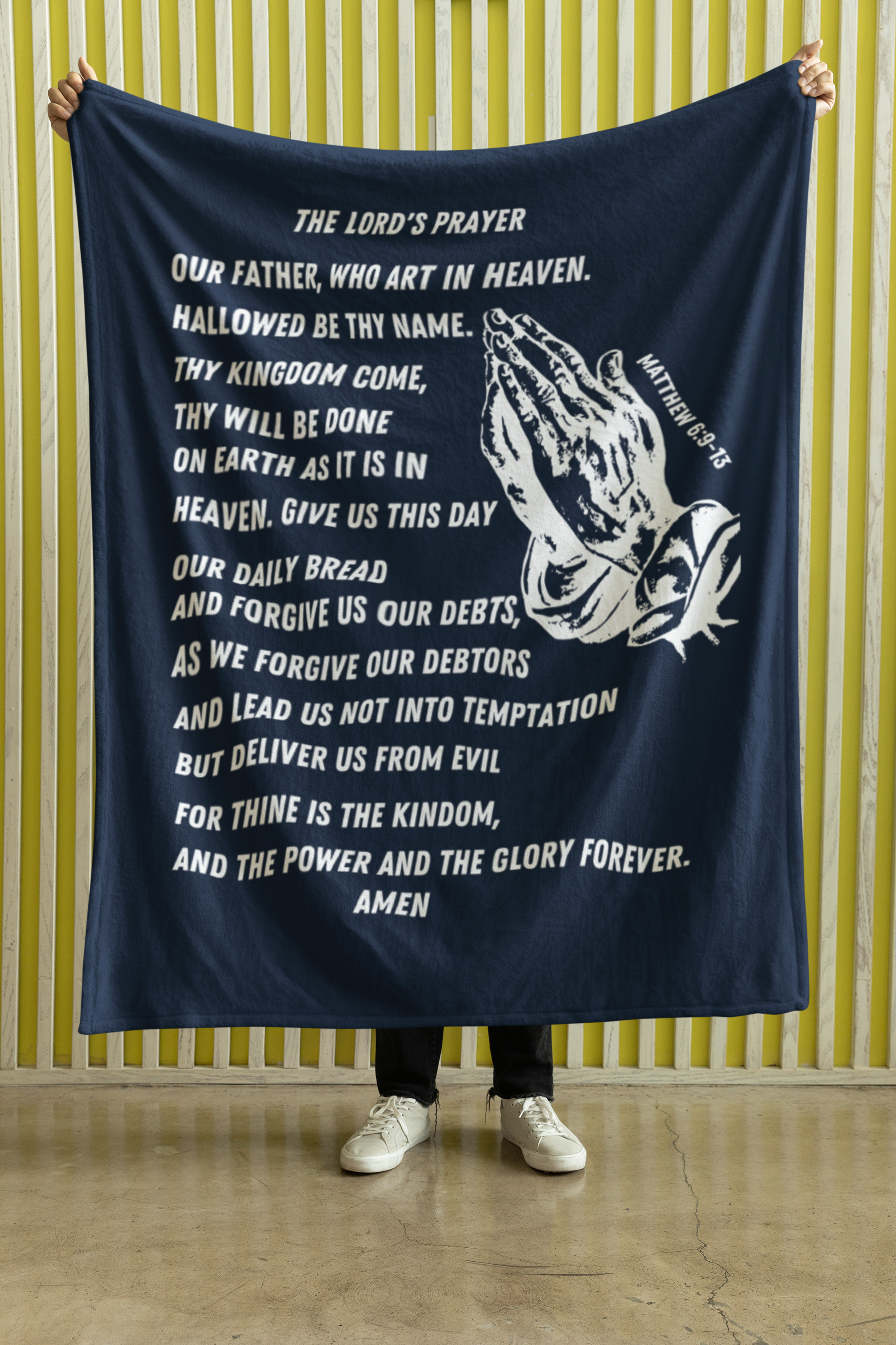 Lord's Prayer Cozy Plush Fleece Blanket - White