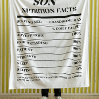 Nutrition Facts Son Cozy Plush Fleece Blanket - Black