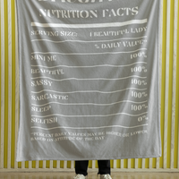 Nutrition Facts Daughter Cozy Plush Fleece Blanket - White