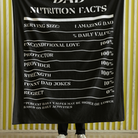 Nutrition Facts Dad Cozy Plush Fleece Blanket - White