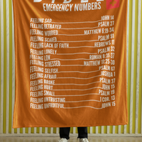 Emergency Bible Numbers Cozy Plush Fleece Blanket - White