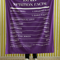 Nutrition Facts Dad Cozy Plush Fleece Blanket - White
