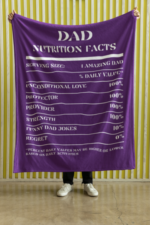 Nutrition Facts Dad Cozy Plush Fleece Blanket - White