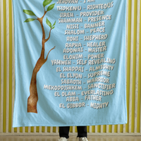 Names of God Cozy Plush Fleece Blanket - White