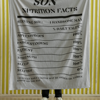 Nutrition Facts Son Cozy Plush Fleece Blanket - Black