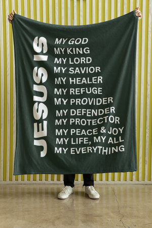 Jesus Is Cozy Plush Fleece Blanket - White