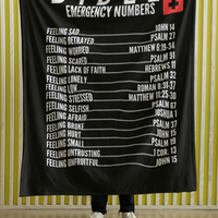 Emergency Bible Numbers Cozy Plush Fleece Blanket - White