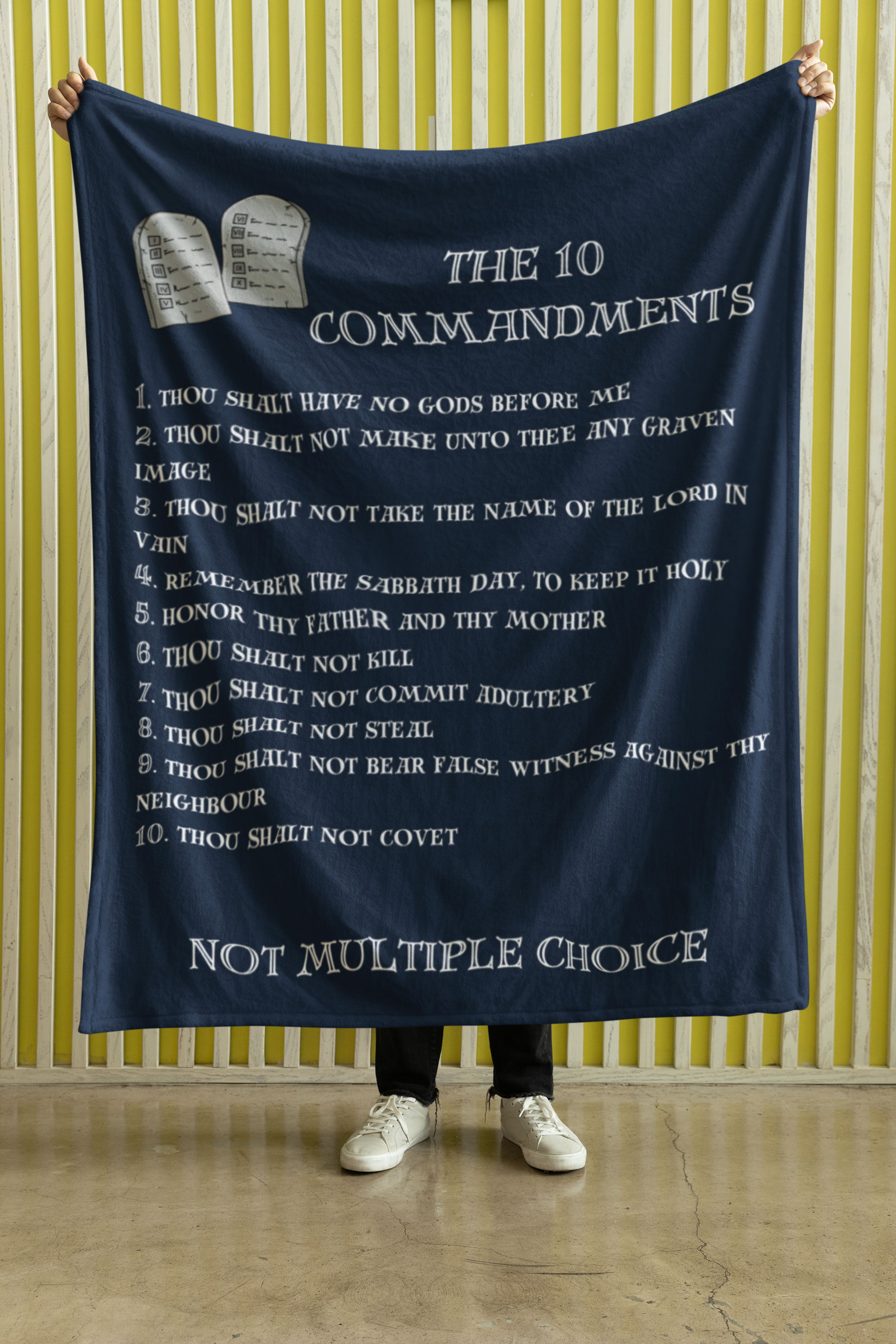 The 10 Commandments Cozy Plush Fleece Blanket - White