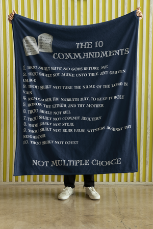 The 10 Commandments Cozy Plush Fleece Blanket - White