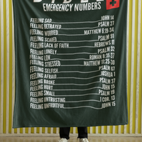 Emergency Bible Numbers Cozy Plush Fleece Blanket - White