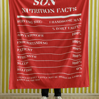 Nutrition Facts Son Cozy Plush Fleece Blanket - White