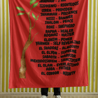 Names of God Cozy Plush Fleece Blanket - Black