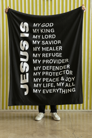 Jesus Is Cozy Plush Fleece Blanket - White