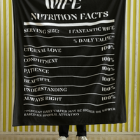 Nutrition Facts Wife Cozy Plush Fleece Blanket - White