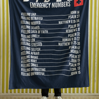 Emergency Bible Numbers Cozy Plush Fleece Blanket - White