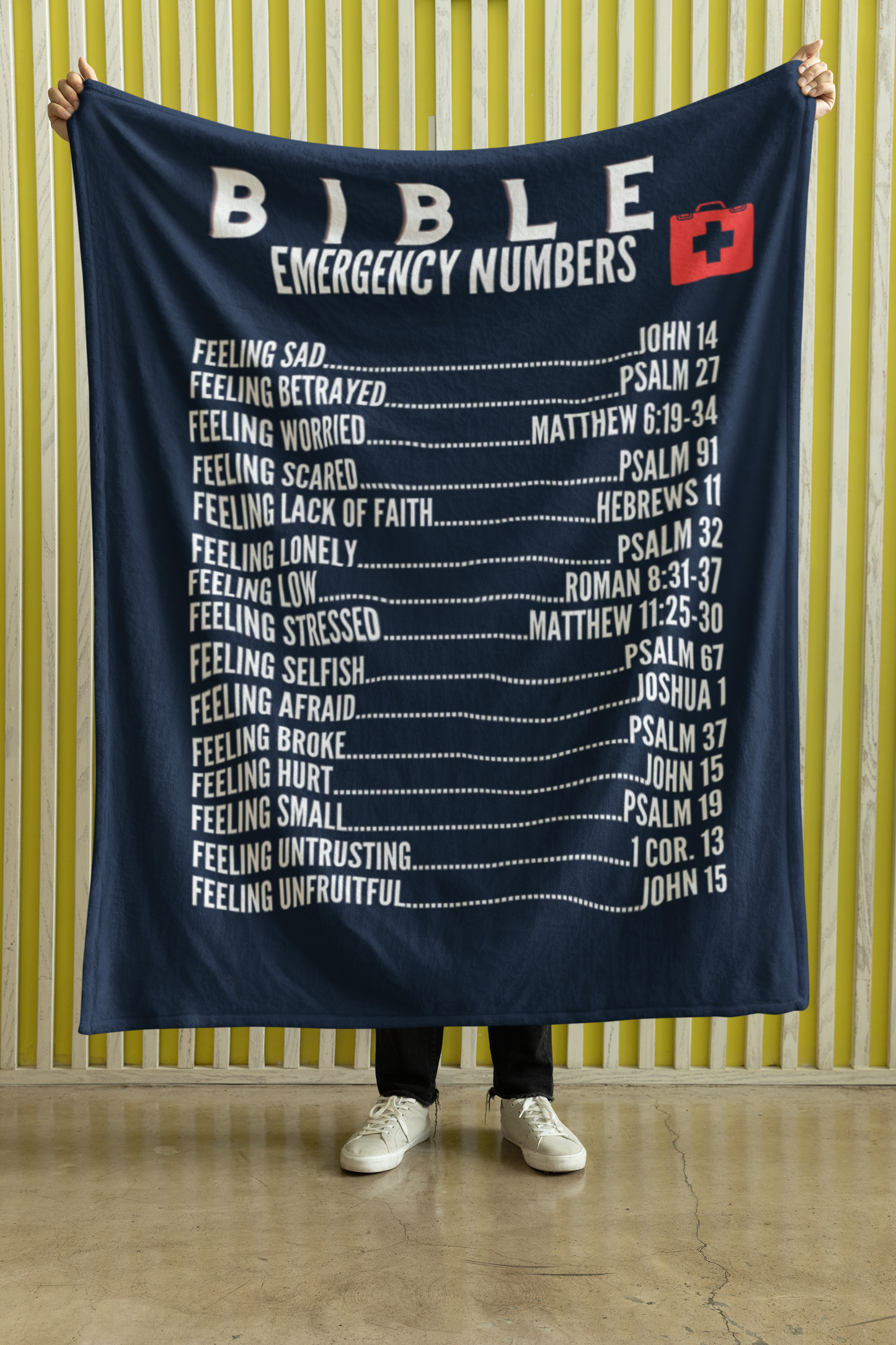 Emergency Bible Numbers Cozy Plush Fleece Blanket - White