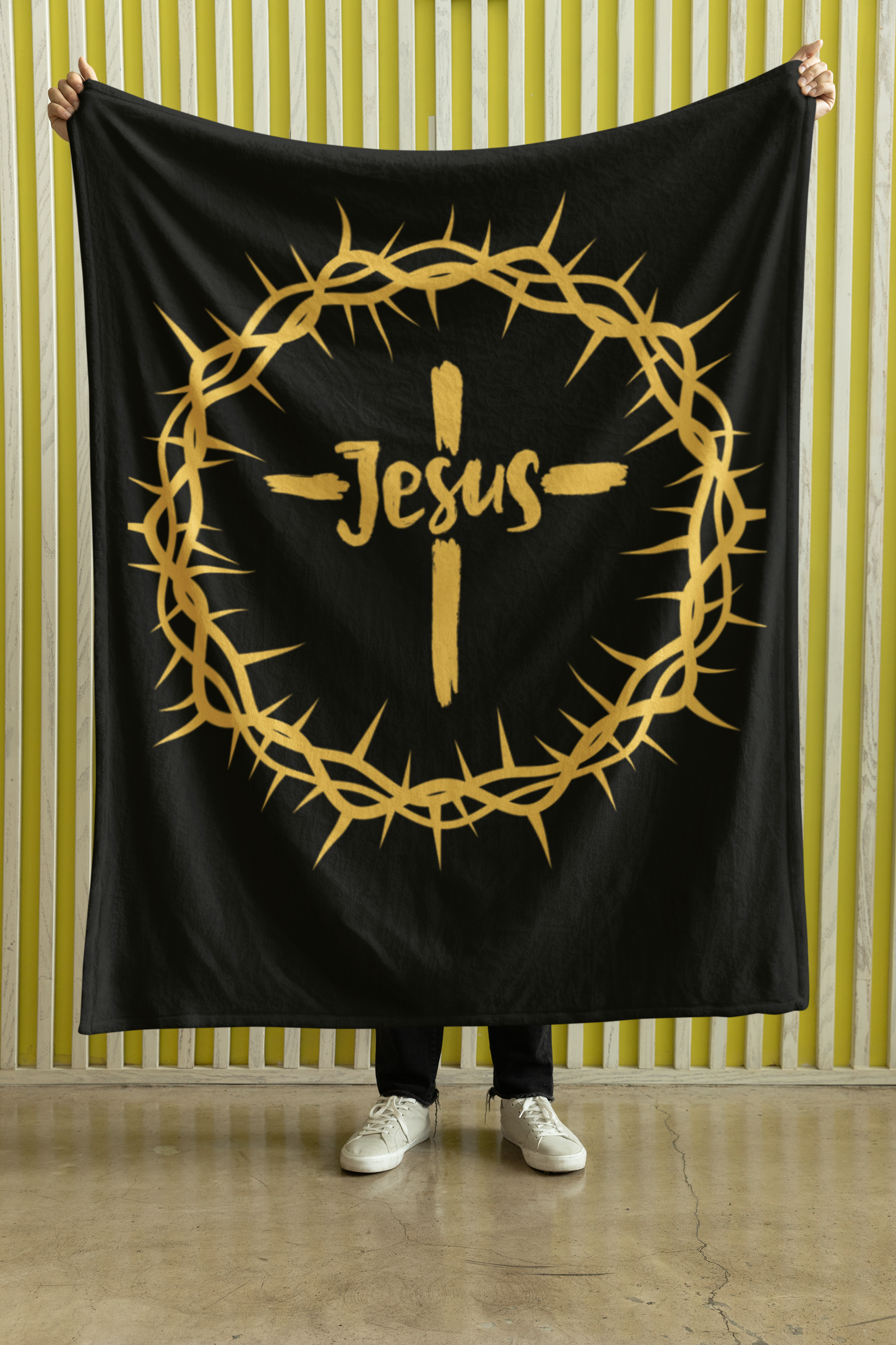 Jesus Crown Cozy Plush Fleece Blanket