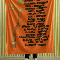 Names of God Cozy Plush Fleece Blanket - Black